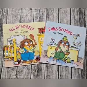 2 Little Critter Books by Mercer Mayer "All By Myself" & "I Was So Mad" Good Con